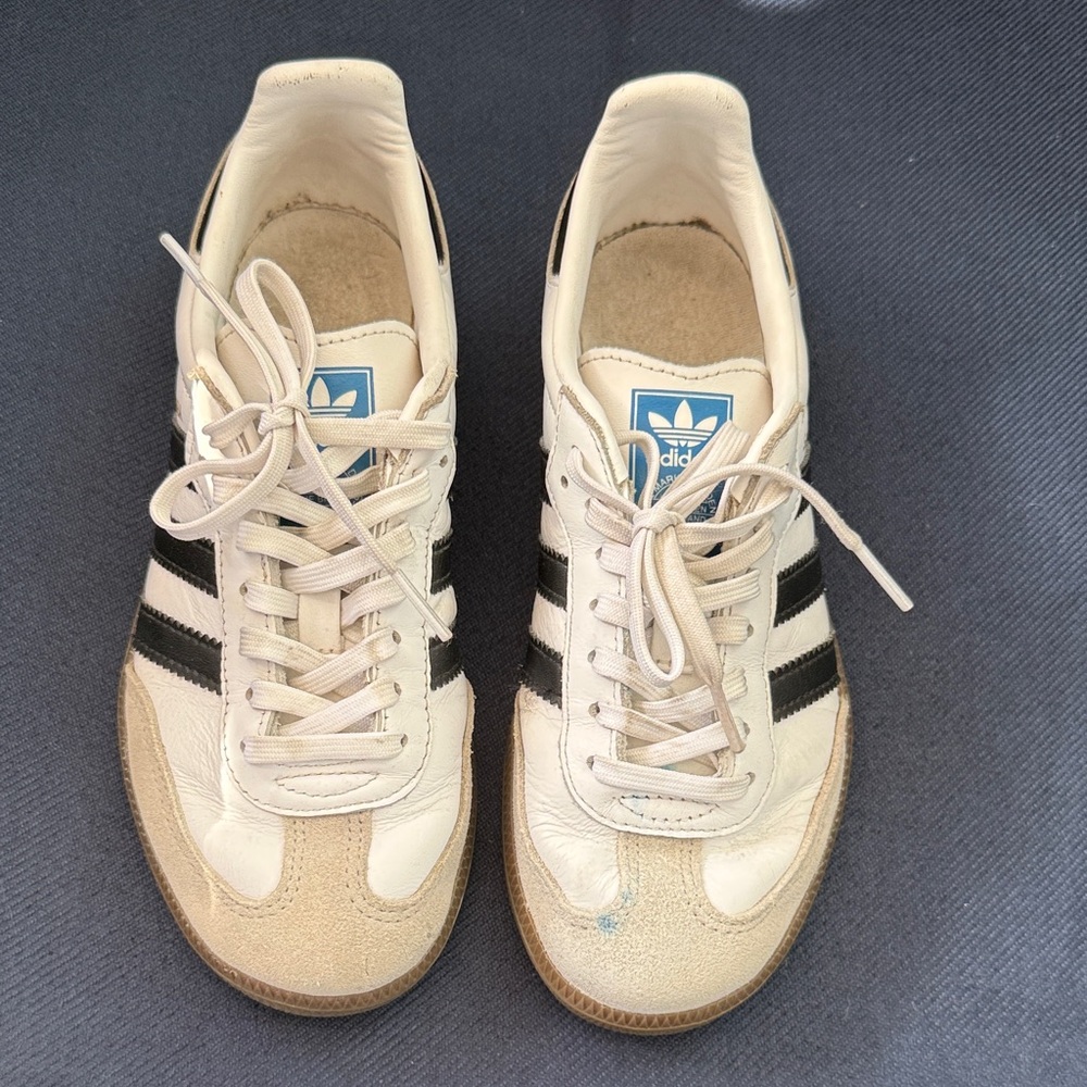 Adidas Men's Beige and Black Sneakers